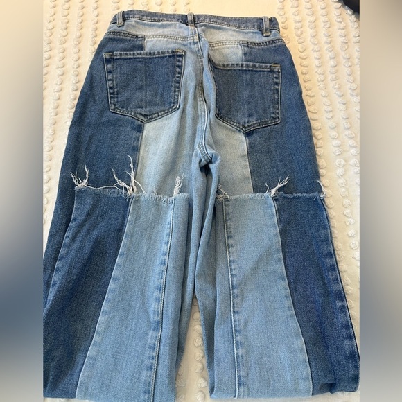 PacSun 90’s Colorblock Two-Tone High Rise Straight Leg Jeans - Picture 9 of 12